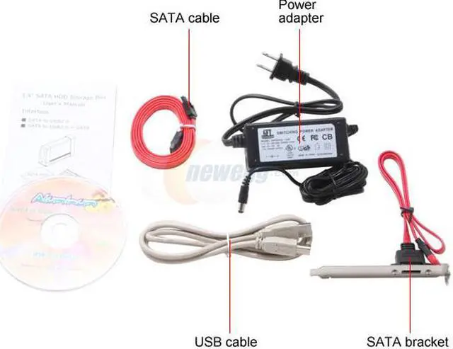 Alt view image 3 of 4 - Athena Power EB-2318SU2S Aluminum 3.5" SATA eSATA & USB 2.0 External Enclosure