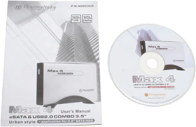 Alt view image 5 of 6 - Thermaltake MAX 4 N0003US Aluminum & Plastic 3.5" SATA II & SATA I USB2.0 & eSATA Combo External Enclosure