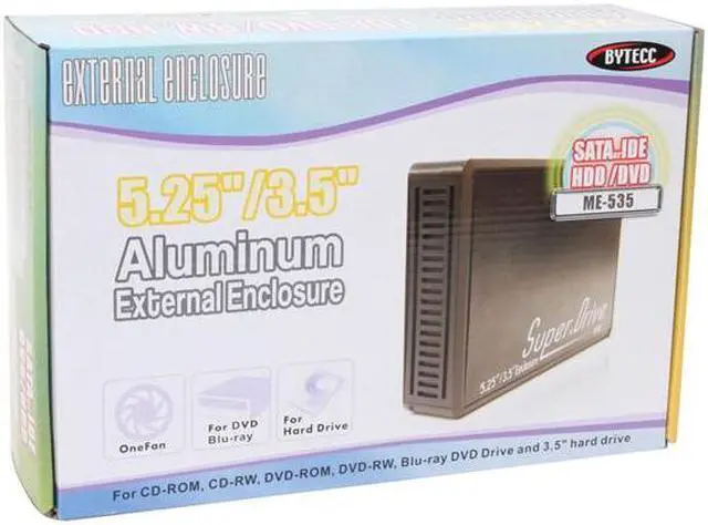Alt view image 6 of 6 - BYTECC ME-535SU-BK Aluminum 5.25"/3.5" Black SATA USB 2.0 External Enclosure