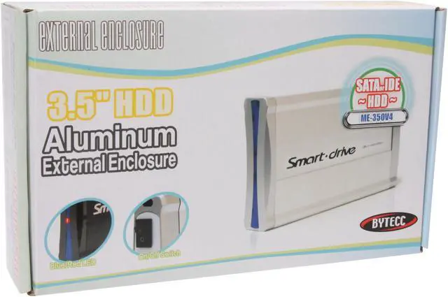 Alt view image 6 of 6 - BYTECC ME350V4-ISA-SL Aluminum 3.5" Silver IDE / SATA USB 2.0 External Enclosure