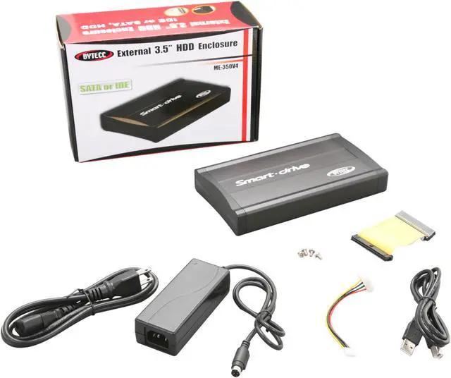 Alt view image 4 of 4 - BYTECC ME350V4-ISA-BK Aluminum 3.5" Black IDE / SATA USB 2.0 External Enclosure