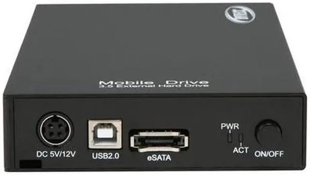 Alt view image 4 of 5 - BYTECC HD-35SUS-BK Aluminum 3.5" Black Easy Open SATA to USB 2.0/e-SATA Enclosure