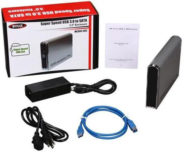 Alt view image 5 of 5 - BYTECC ME360-SU3 Aluminum 3.5" Silver SATA I/II USB 3.0 External Enclosure