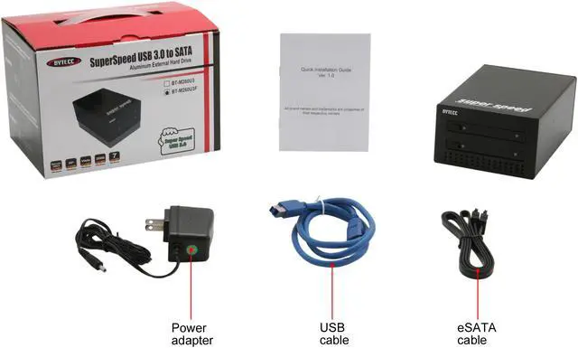 Alt view image 6 of 6 - BYTECC BT-M260U3F SuperSpeed USB 3.0 to SATA 2.5" Double Drive Enclosure for SATA HDD/SSD w/ Firewire ports