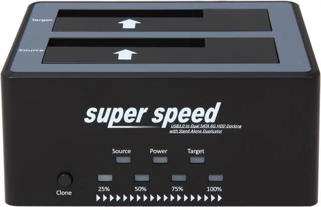 Alt view image 2 of 8 - BYTECC T-300D SATA III USB 3.0 Super Speed USB 3.0 to Dual SATA III Docking with Stand Alone Duplicator