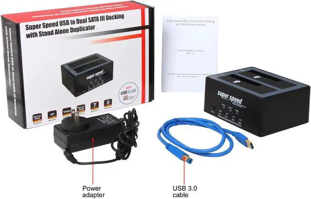 Alt view image 8 of 8 - BYTECC T-300D SATA III USB 3.0 Super Speed USB 3.0 to Dual SATA III Docking with Stand Alone Duplicator