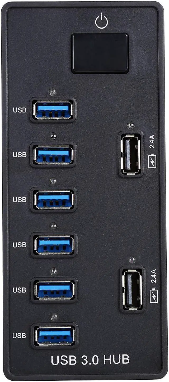 Alt view image 2 of 7 - BYTECC U3-6CHUB USB 3.0 Super Speed 6 Ports HUB 5Gbps Data Rate & 2x 2.4a Charging Port With a 60 Watts (12V;5A) Power Adapter