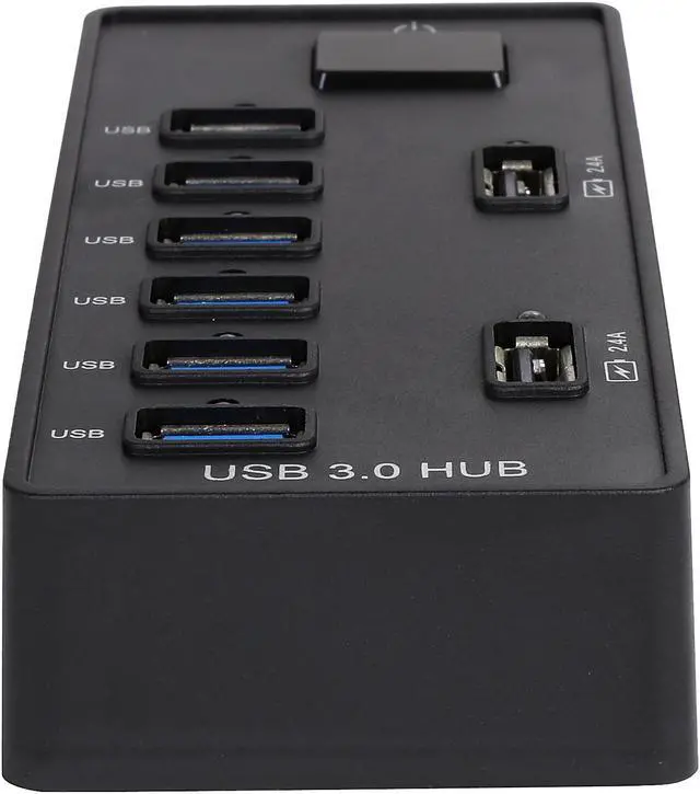 Alt view image 3 of 7 - BYTECC U3-6CHUB USB 3.0 Super Speed 6 Ports HUB 5Gbps Data Rate & 2x 2.4a Charging Port With a 60 Watts (12V;5A) Power Adapter
