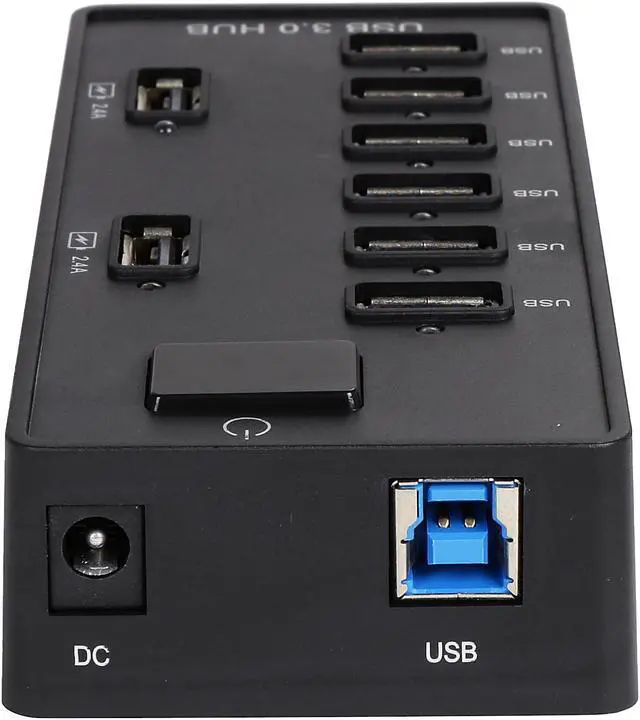 Alt view image 5 of 7 - BYTECC U3-6CHUB USB 3.0 Super Speed 6 Ports HUB 5Gbps Data Rate & 2x 2.4a Charging Port With a 60 Watts (12V;5A) Power Adapter