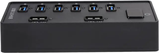 Alt view image 6 of 7 - BYTECC U3-6CHUB USB 3.0 Super Speed 6 Ports HUB 5Gbps Data Rate & 2x 2.4a Charging Port With a 60 Watts (12V;5A) Power Adapter