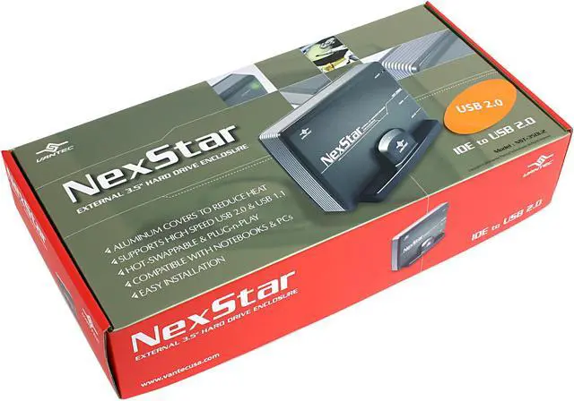 Alt view image 6 of 6 - VANTEC NexStar NST-350U2 Aluminum Alloy 3.5" IDE USB 2.0 External Enclosure