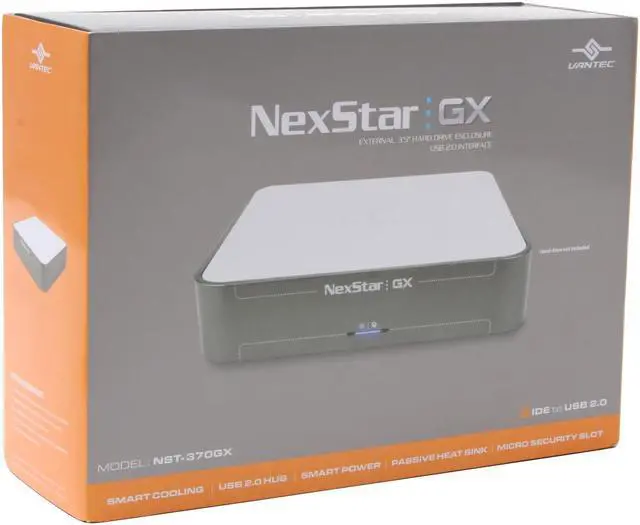 Alt view image 6 of 6 - Vantec NexStar GX 3.5" IDE to USB 2.0 External Hard Drive Enclosure with 3-Port USB 2.0 Hub - Model NST-370GX