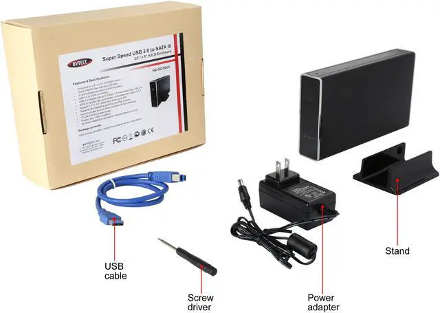 Alt view image 5 of 4 - BYTECC HD-3525SU3 Aluminum 2.5" & 3.5" Black SATA III USB 3.0 Super Speed USB 3.0 to SATA III Enclosure for 2.5"/3.5" HDD/SSD