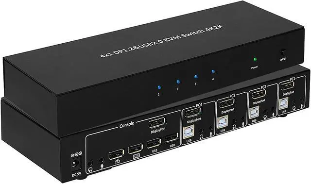 Main image of BYTECC KVM-DP401K 4x1 DP 1.2 & USB 2.0 KVM Switch 4K2K Support DP++