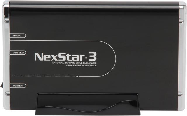 Alt view image 3 of 5 - Vantec NexStar 3 3.5" SATA to USB 2.0 & eSATA External Hard Drive Enclosure (Onyx Black) - Model NST-360SU-BK