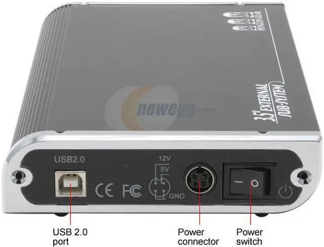 Alt view image 4 of 6 - Penguin Gear PG-380U2 (BLACK) Aluminum 3.5" IDE USB2.0 (type B) External Enclosure