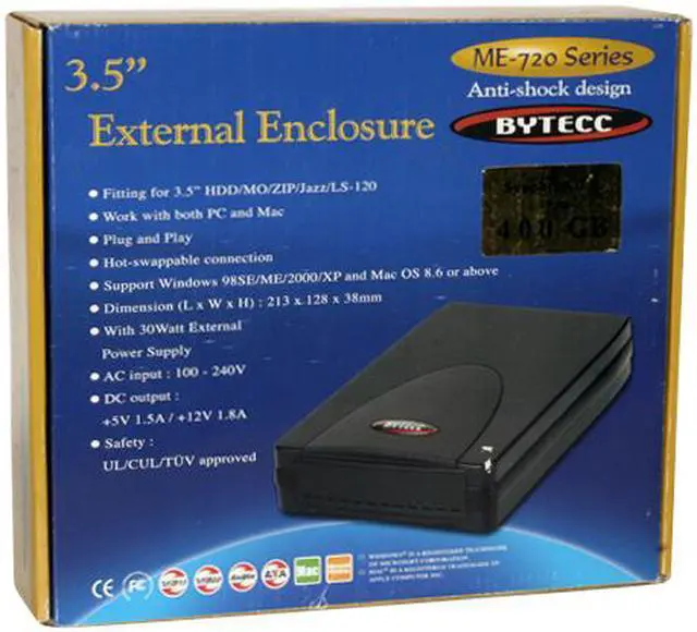 Alt view image 6 of 6 - BYTECC ME-720U2B 3.5" IDE USB 2.0 Black External Enclosure