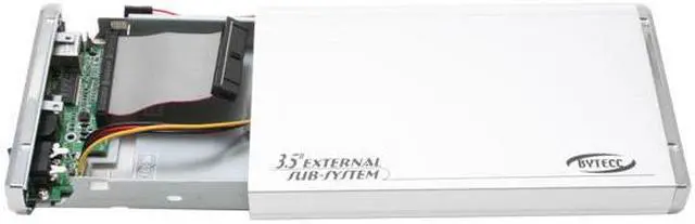 Alt view image 3 of 5 - BYTECC BT380(SILVER) Aluminum 3.5" IDE USB 2.0 & Ethernet NAS External Enclosure