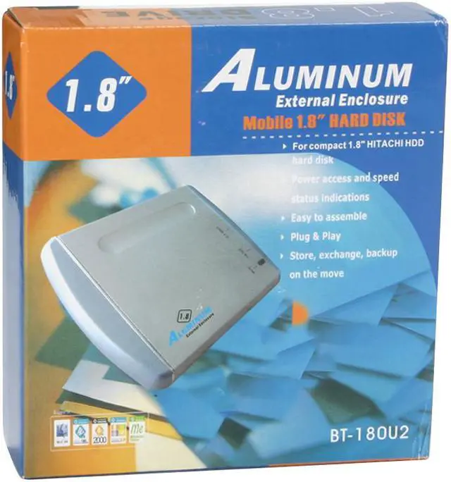 Alt view image 2 of 9 - BYTECC BT180U2 Aluminum 1.8" IDE USB 2.0 External Enclosure