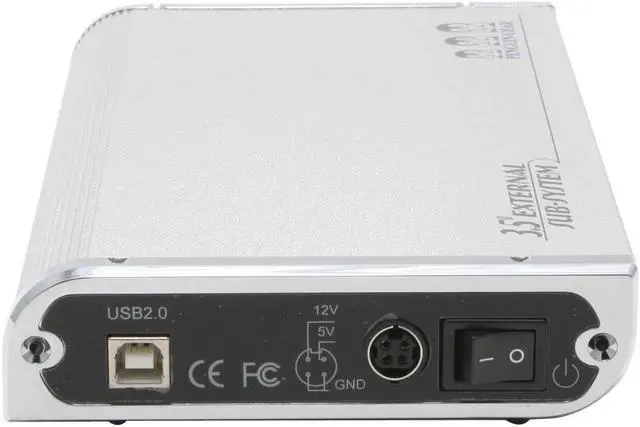 Alt view image 4 of 6 - BYTECC BT-380 U2 SILVER Aluminum 3.5" IDE USB 2.0 External Enclosure