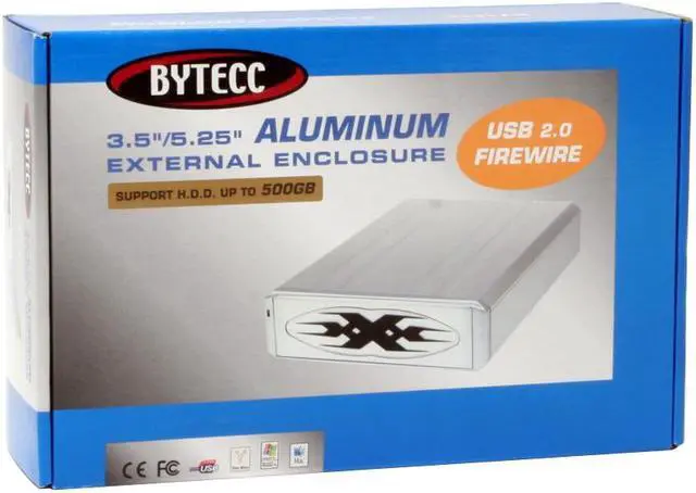 Alt view image 6 of 6 - BYTECC ME-525U2FW Aluminum 5.25" / 3.5" IDE USB2.0 & 1394 External Enclosure