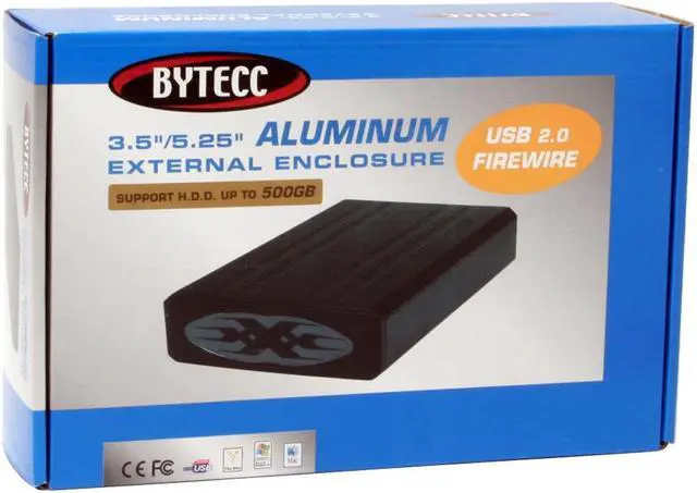 Alt view image 6 of 6 - BYTECC ME-525U2FWBK Aluminum 5.25" / 3.5" IDE USB2.0 & 1394 External Enclosure