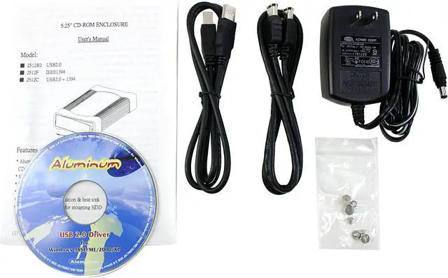Alt view image 4 of 5 - AMS VENUS DS-2512CBK Aluminum 5.25" IDE USB & 1394 Black External Enclosure