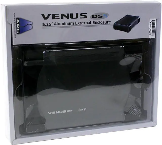 Alt view image 5 of 5 - AMS VENUS DS-2512CBK Aluminum 5.25" IDE USB & 1394 Black External Enclosure