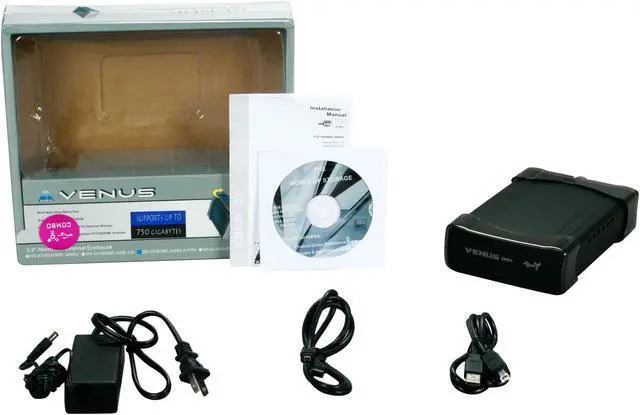 Alt view image 5 of 5 - AMS VENUS DS-2316CBK Aluminum 3.5" IDE USB & 1394 Black External Enclosure