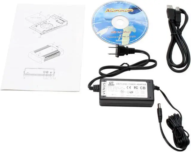 Alt view image 6 of 7 - AMS DS3 DS-2316SU2BK Aluminum 3.5" SATA to USB2.0 External Enclosure