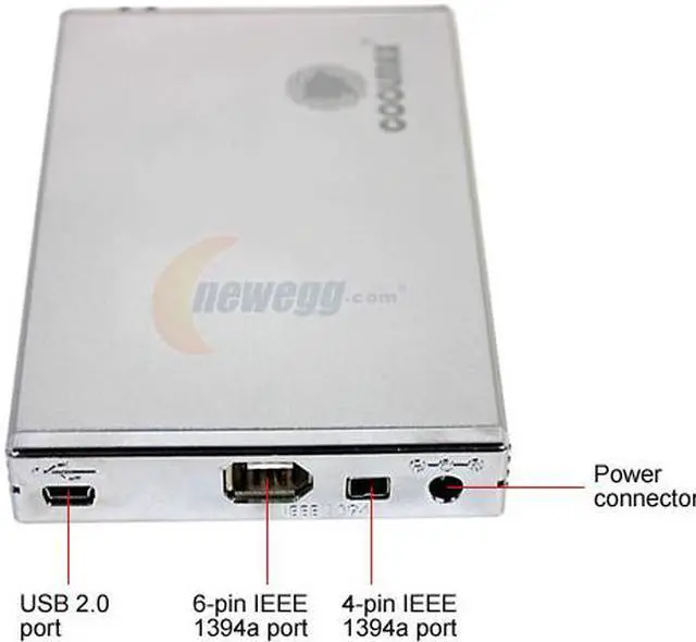 Alt view image 2 of 4 - COOLMAX HD-211-COMBO Aluminum 2.5" IDE USB2.0 mini + IEEE1394 Silver External Enclosure