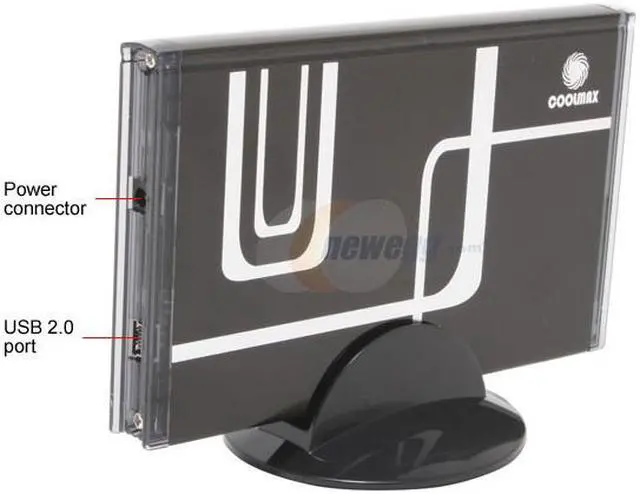 Alt view image 2 of 4 - COOLMAX HD-260B-U2 Aluminum / ABS 2.5" IDE ATA 100 USB 2.0 Black External Enclosure