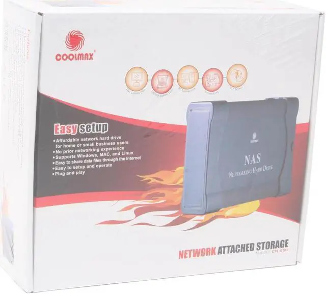 Alt view image 5 of 5 - COOLMAX CN-550 Aluminum 3.5" IDE USB & Ethernet SOHO NAS External Enclosure