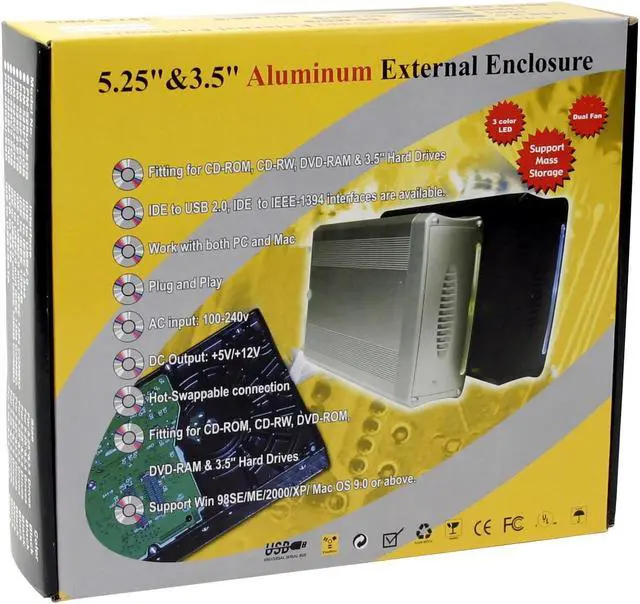 Alt view image 5 of 5 - AMC PM-525U2-ECS 3.5" IDE drives (internal) or 5.25" IDE Optical Drivers USB 2.0 External Enclosure