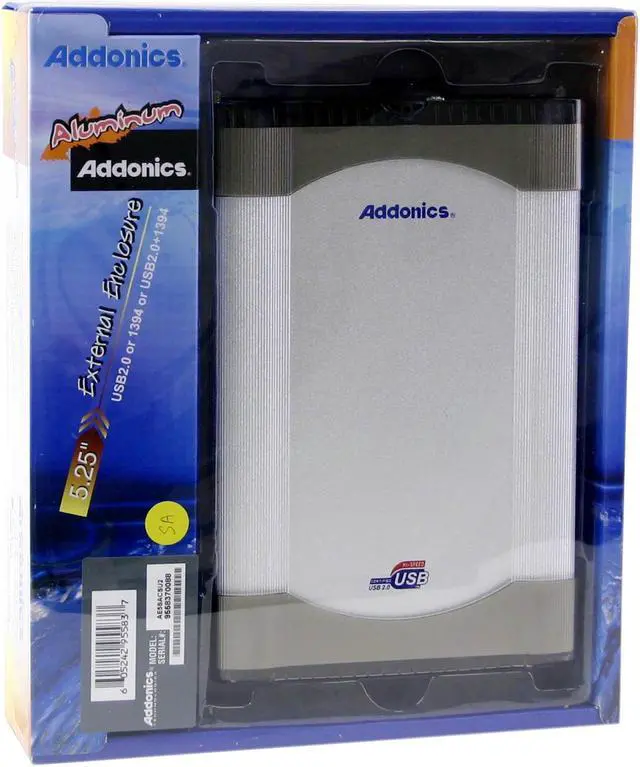 Alt view image 4 of 4 - Addonics AE5SACSU2 Aluminum body and metal tray 5.25" SATA USB 2.0 External Enclosure - OEM