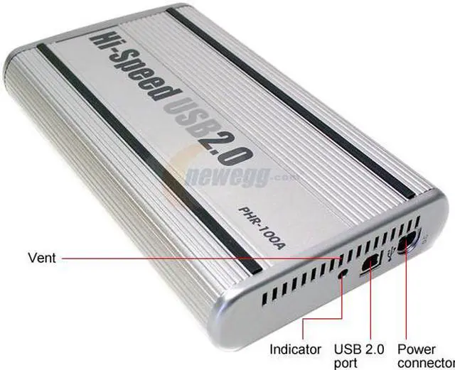 Alt view image 2 of 4 - macally PHR-100A Aluminum 3.5" IDE USB2.0 (type B) External Enclosure