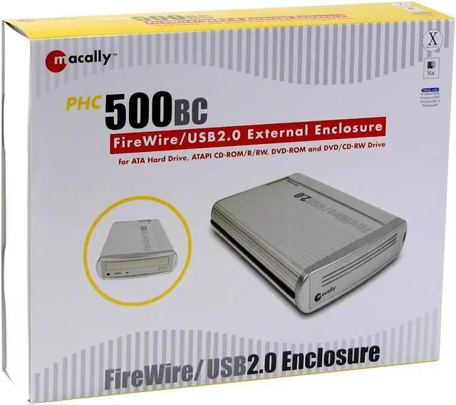 Alt view image 5 of 5 - Macally PHC-500BC FireWire / USB2.0 External Enclosure for
