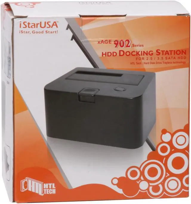 Alt view image 7 of 7 - iStarUSA XAGE902-SAUF Plastic (ABS) 2.5"/3.5" White SATA I/II USB2.0/ eSATA/ FireWire400/800 Docking Station