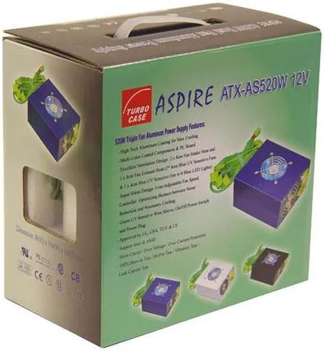 Alt view image 11 of 11 - APEVIA ATX-AS520W SILVER 520 W ATX Power Supply