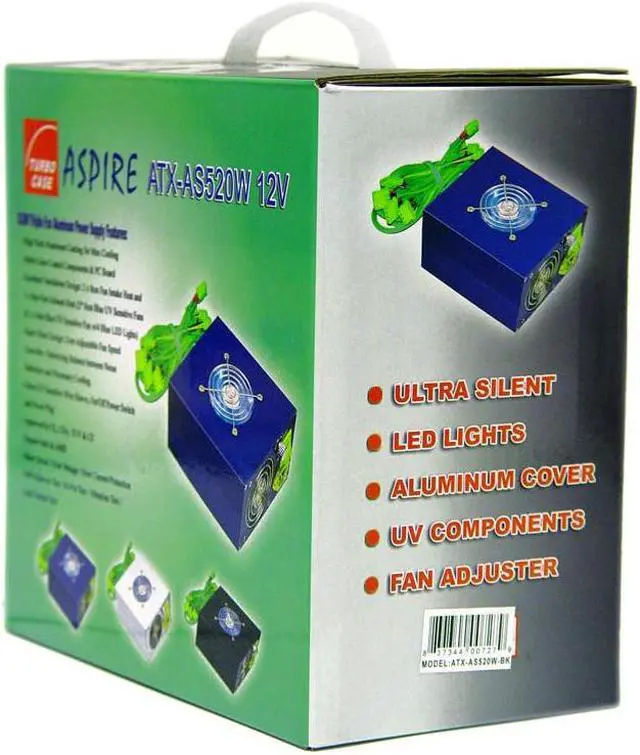 Alt view image 8 of 11 - APEVIA ATX-AS520W SILVER 520 W ATX Power Supply