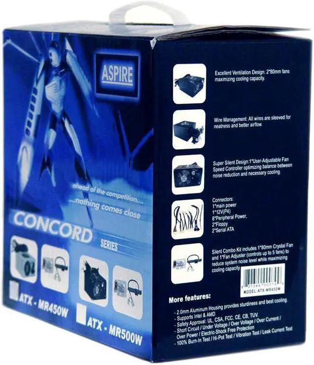 Alt view image 10 of 11 - APEVIA Concord ATX-MR500W 500 W ATX12V Power Supply