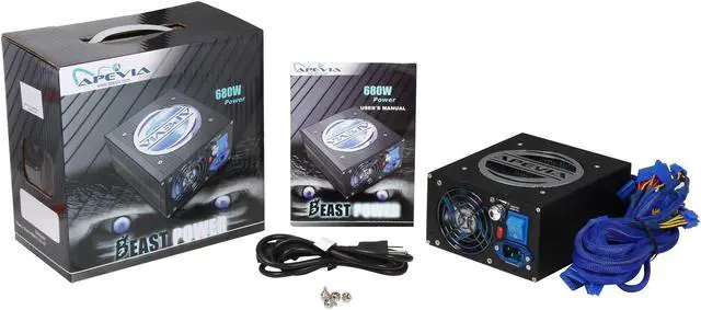 Alt view image 7 of 7 - APEVIA ATX-AS680W-BL 680 W ATX12V / EPS12V SLI Ready Power Supply