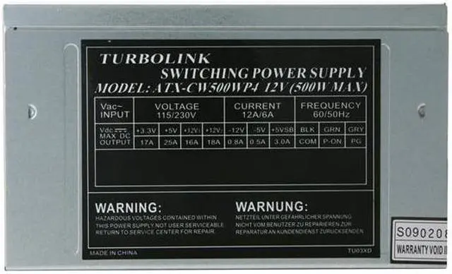 Alt view image 5 of 7 - APEVIA ATX-CW500WP4 500 W ATX Power Supply