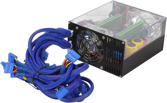 Alt view image 6 of 9 - APEVIA ICEBERG ATX-IB680W-BL 680 W ATX12V / EPS12V SLI Ready Power Supply With 3-Color LED Lights