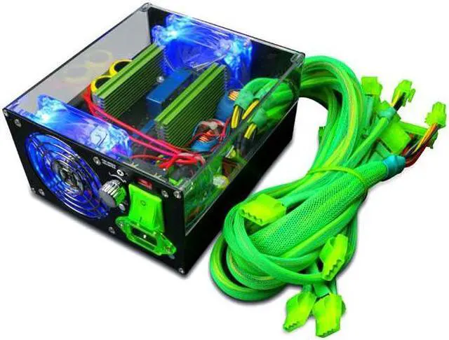 Main image of APEVIA ICEBERG ATX-IB680W-GN 680 W ATX12V / EPS12V SLI Ready Power Supply With 3-Color LED Lights