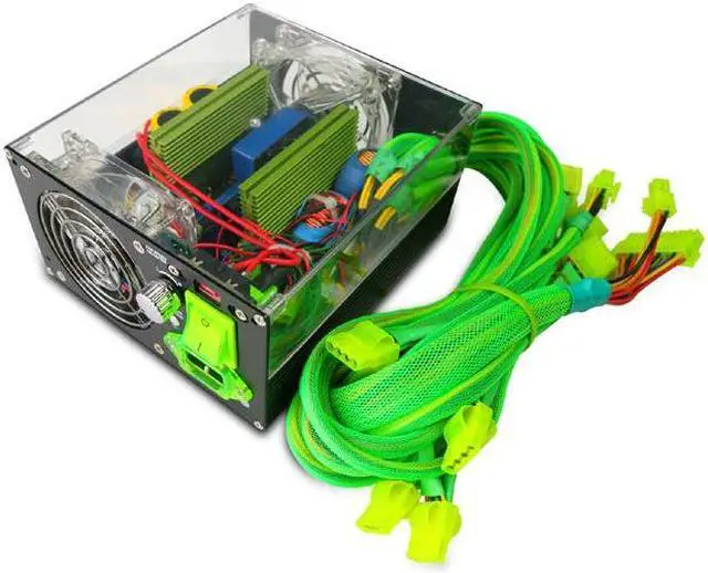 Alt view image 4 of 16 - APEVIA ICEBERG ATX-IB680W-GN 680 W ATX12V / EPS12V SLI Ready Power Supply With 3-Color LED Lights