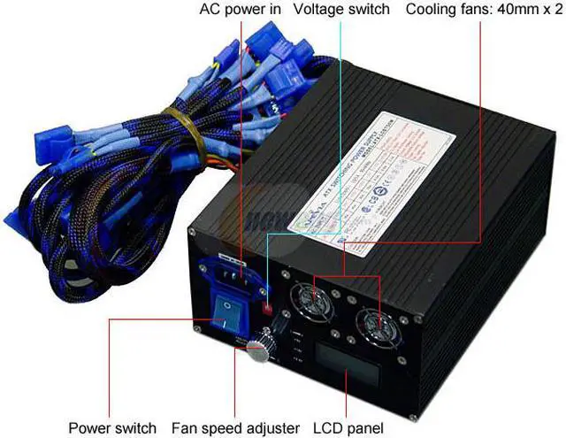 Alt view image 2 of 14 - APEVIA ATX-LCD750W 750 W ATX12V / EPS12V SLI Ready CrossFire Ready Power Supply