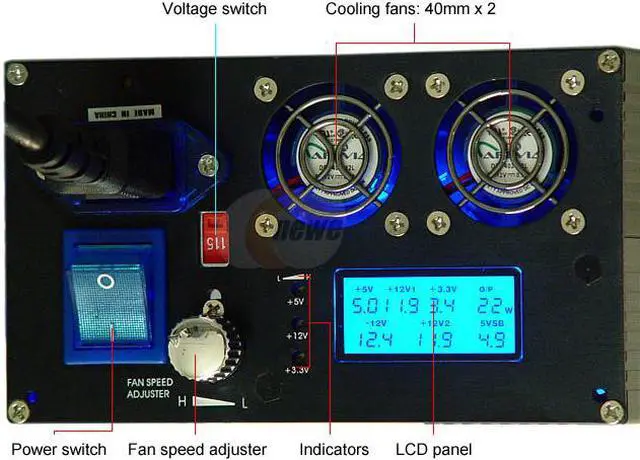 Alt view image 3 of 14 - APEVIA ATX-LCD750W 750 W ATX12V / EPS12V SLI Ready CrossFire Ready Power Supply