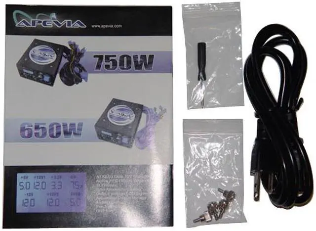 Alt view image 13 of 14 - APEVIA ATX-LCD750W 750 W ATX12V / EPS12V SLI Ready CrossFire Ready Power Supply