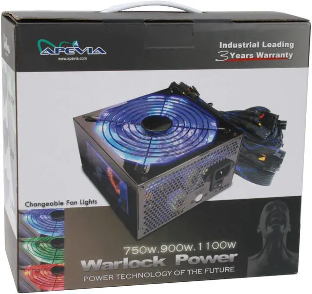 Alt view image 11 of 13 - APEVIA WARLOCK POWER ATX-WA1100W 1100 W ATX12V / EPS12V SLI Ready CrossFire Ready Active PFC Power Supply